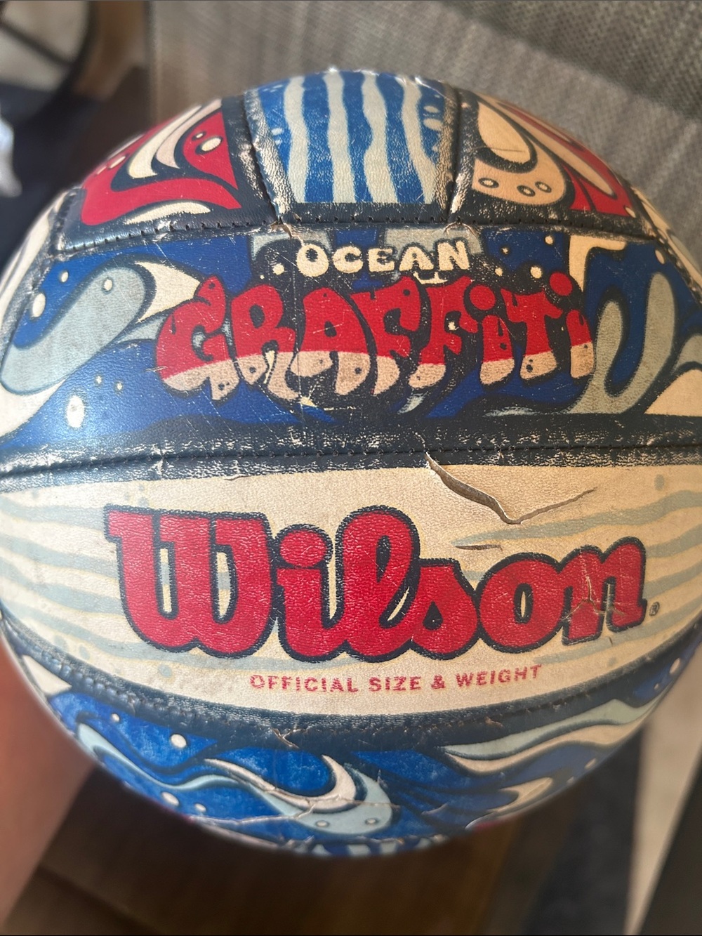 Wilson Blue White Red Ocean Graffiti Kids Ball
